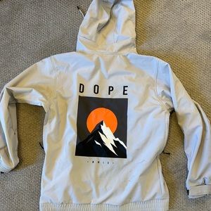 Dope snow YETI ski/snowboard hoodie. Completely waterproof light insulation